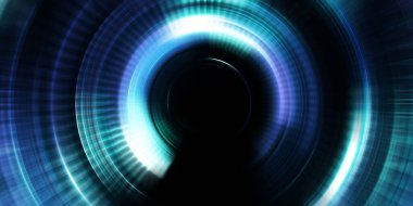 Parlayan neon ışıkları. Parlak sunum tasarım şablonu. Fotoğraf makinesi konsepti. Soyut arkaplan. Dönen ışık ışınları. Hareketli kavramsal duvar kağıdı. Grafik dijital illüstrasyon. 