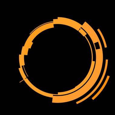 Fütürist dairesel gövde arayüzü elementi. Soyut çember geometrik arkaplan. Dijital teknolojinin grafiksel çizimi.