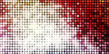 Parlayan ışıklar siyah arka planda parti izleri. Sahne veya stadyum ışıklarının dijital illüstrasyonu. Parlak desenli duvar kağıdı. Sahne ışıkları ile renkli ışıkların ihtişamlı arkaplanı.