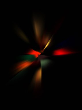 Parlayan ışıkları hareket ettirmenin havalı arka planı. Tasarımınız için canlı renkli bir portal şablonu. Işık ışınları ve hareket halindeki ışıldayan parçacıklar bir solucan deliği şekli oluşturuyor..