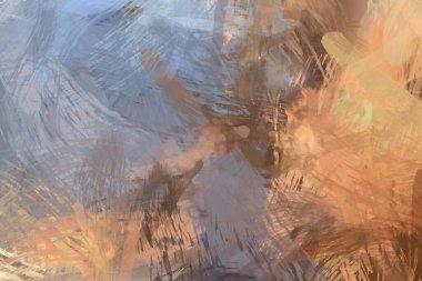 Soyut arkaplanda pürüzlü fırça darbeleri. Fırça boyası. Renkli boya darbeleri. Eşsiz duvar sanatı. Tuvaldeki modern sanat. Renkli çağdaş sanat eserleri.