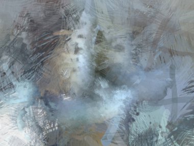 Soyut arkaplanda pürüzlü fırça darbeleri. Fırça boyası. Renkli boya darbeleri. Eşsiz duvar sanatı. Tuvaldeki modern sanat. Renkli çağdaş sanat eserleri.