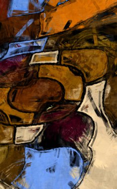 Tuval üzerinde etkileyici fırçalanmış resim. Kaotik resim. Taranmış Boyalı Soyut Arkaplan. Fırça darbesi ile boyanmış. Kaos duvarı sanatı. Sanatsal canlılık ve renkli duvar kağıdı.