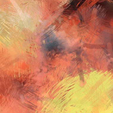 Soyut arkaplanda pürüzlü fırça darbeleri. Fırça boyası. Renkli boya darbeleri. Eşsiz duvar sanatı. Tuvaldeki modern sanat. Renkli çağdaş sanat eserleri.