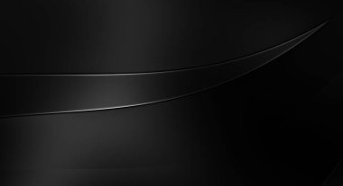 Siyah kıvrımlı yüzey. 3 boyutlu illüstrasyon. Soyut fütüristik geçmiş. Minimalist geometrik kapak tasarımı. Çarpık siyah çizgiler. Lüks dokuma duvar kağıdı. Zarif arkaplan.