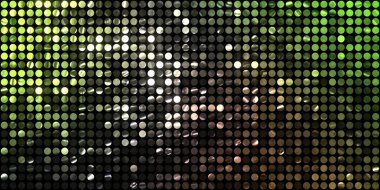 Parlayan ışıklar siyah arka planda parti izleri. Sahne veya stadyum ışıklarının dijital illüstrasyonu. Parlak desenli duvar kağıdı. Sahne ışıkları ile renkli ışıkların ihtişamlı arkaplanı.