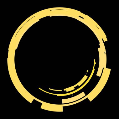 Fütürist dairesel gövde arayüzü elementi. Soyut çember geometrik arkaplan. Dijital teknolojinin grafiksel çizimi.