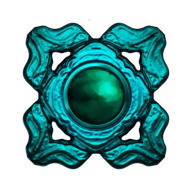 Beyaz arka planda izole bir mücevher. Mücevherli bir fantezi mücevherin 3 boyutlu görüntüsü. Masal elementi. Lüks grafik duvar kağıdı.