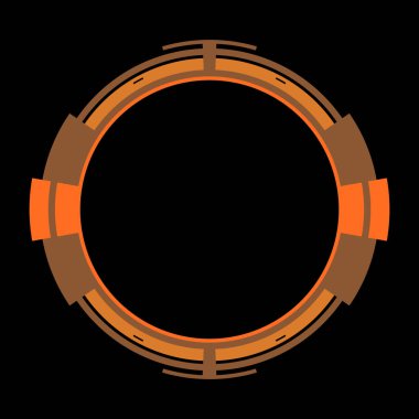 Fütürist dairesel gövde arayüzü elementi. Soyut çember geometrik arkaplan. Dijital teknolojinin grafiksel çizimi.