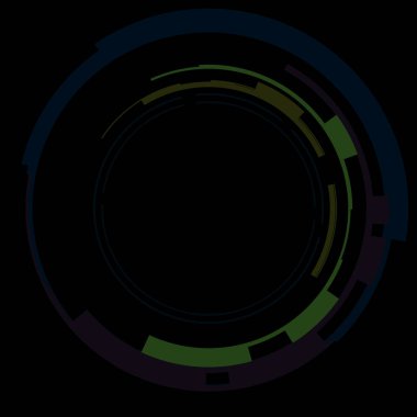 Fütürist dairesel gövde arayüzü elementi. Soyut çember geometrik arkaplan. Dijital teknolojinin grafiksel çizimi.