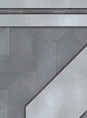 Katmanlı paneller. Fütürist soyut duvar kağıdı. Geometrik teknolojik yansıtıcı arka plan 3D metalik doku. Uzay gemisi desen yüzeyi.