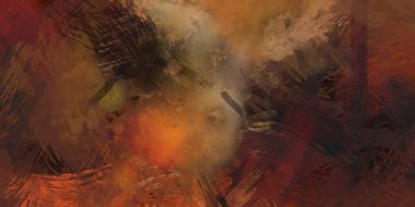 Soyut arkaplanda pürüzlü fırça darbeleri. Fırça boyası. Renkli boya darbeleri. Eşsiz duvar sanatı. Tuvaldeki modern sanat. Renkli çağdaş sanat eserleri.