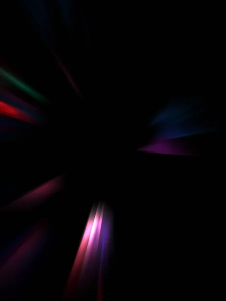 Dynamic Rays Light Isolated Black Background Graphic Illustration Glowing Colorful — ストック写真