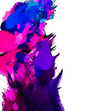 Mürekkep ve fosforlu kalemler yaratıcı çizimler. Beyaz arka planda boyama. El çizimi soyut renk dokuları. Poster, kart, davetiye, pankart, broşür, broşür için tasarım. Boyalı fırça darbeleri