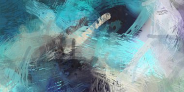 Soyut arkaplanda pürüzlü fırça darbeleri. Fırça boyası. Renkli boya darbeleri. Eşsiz duvar sanatı. Tuvaldeki modern sanat. Renkli çağdaş sanat eserleri.