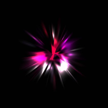 Işık huzmeleri ve parlayan parçacıkların kesiştiği güzel bir zemin. Canlı renkli ışıkların duvar kâğıdı. Parlak ışık görüntüsü.