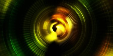 Parlayan neon ışıkları. Parlak sunum tasarım şablonu. Fotoğraf makinesi konsepti. Soyut arkaplan. Dönen ışık ışınları. Hareketli kavramsal duvar kağıdı. Grafik dijital illüstrasyon. 