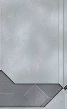 Katmanlı paneller. Fütürist soyut duvar kağıdı. Geometrik teknolojik yansıtıcı arka plan 3D metalik doku. Uzay gemisi desen yüzeyi.