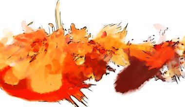 Mürekkep ve fosforlu kalemler yaratıcı çizimler. Beyaz arka planda boyama. El çizimi soyut renk dokuları. Poster, kart, davetiye, pankart, broşür, broşür için tasarım. Boyalı fırça darbeleri