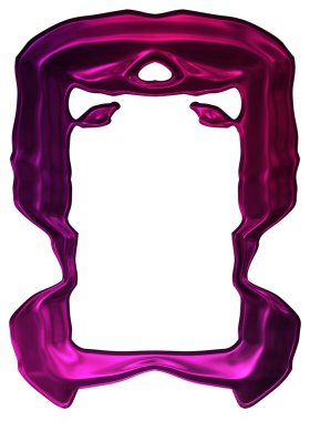 Üç boyutlu metalik illüstrasyon. Beyaz arka planda izole edilmiş fantezi çerçevesi. Davetiyeler, posterler, menü, hatıra defteri ve sunum için mükemmel. Metnin için şablon.