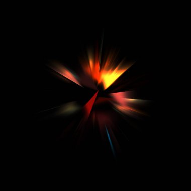 Işık huzmeleri ve parlayan parçacıkların kesiştiği güzel bir zemin. Canlı renkli ışıkların duvar kâğıdı. Parlak ışık görüntüsü.