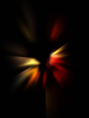 Parlayan ışıkları hareket ettirmenin havalı arka planı. Tasarımınız için canlı renkli bir portal şablonu. Işık ışınları ve hareket halindeki ışıldayan parçacıklar bir solucan deliği şekli oluşturuyor..