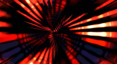 Siyah arkaplanda dönen ışık gösterisi. Lüks çizgiler. Parlak kıvrımlı duvar kağıdı. Uzay tüneli. Dönen ışık çemberi ya da maytap izi. Parlak konsept çizimi.