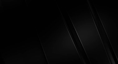 Geometrik katmanlı 3 boyutlu siyah arkaplan. Soyut koyu fütüristik duvar kağıdı. Zarif, parlak çizgili arka plan. Poster, broşür, sunum ve web sitesi için geometrik şablon tasarımı.