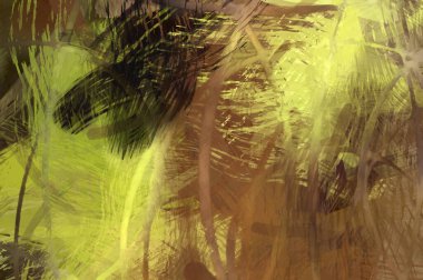 Soyut arkaplanda pürüzlü fırça darbeleri. Fırça boyası. Renkli boya darbeleri. Eşsiz duvar sanatı. Tuvaldeki modern sanat. Renkli çağdaş sanat eserleri.