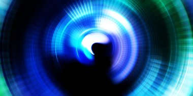 Parlayan neon ışıkları. Parlak sunum tasarım şablonu. Fotoğraf makinesi konsepti. Soyut arkaplan. Dönen ışık ışınları. Hareketli kavramsal duvar kağıdı. Grafik dijital illüstrasyon. 