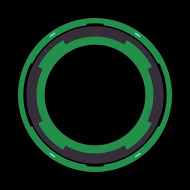 Fütürist dairesel gövde arayüzü elementi. Soyut çember geometrik arkaplan. Dijital teknolojinin grafiksel çizimi.