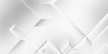 Beyaz 3d geometrik arka plan. Karanlık elementleri olan birinci sınıf soyut duvar kâğıdı. Poster, broşür, sunum ve web sitesi için özel tasarım. Moda lüks minimalist tasarım. Geometrik şablon. 