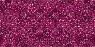 Renkli kumaş arka planında moda tarzında gümüş örgü süsü olan lüks, kusursuz bir şablon. Duvar kağıtları ve tekstil baskısı için tasarım. Lüks, ışıl ışıl metalimsi fantezi dokusu.