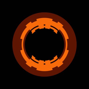 Fütürist dairesel gövde arayüzü elementi. Soyut çember geometrik arkaplan. Dijital teknolojinin grafiksel çizimi.