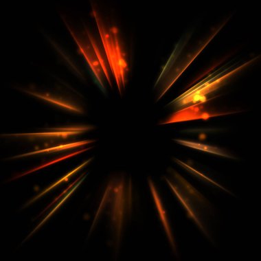 Işık huzmeleri ve parlayan parçacıkların kesiştiği güzel bir zemin. Canlı renkli ışıkların duvar kâğıdı. Parlak ışık görüntüsü.