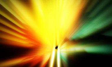 Siyah zemin üzerinde ışık parçacığı izleri. Parlayan parçacıkları ve çizgileri olan ışık patlaması yıldızı. Güzel hareketli soyut ışınlar duvar kağıdı. Renkli Patlama grafiği. Işık ışınlarının patlaması. 