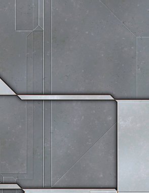 Katmanlı paneller. Fütürist soyut duvar kağıdı. Geometrik teknolojik yansıtıcı arka plan 3D metalik doku. Uzay gemisi desen yüzeyi.