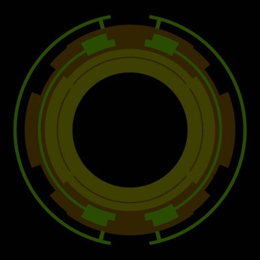 Fütürist dairesel gövde arayüzü elementi. Soyut çember geometrik arkaplan. Dijital teknolojinin grafiksel çizimi.
