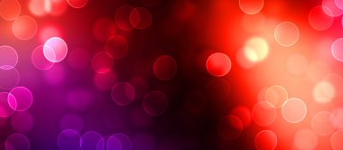 Kavramsal ışıklar duvar kağıdı. Güzel soyut çok renkli bokeh çemberleri parçacıklarla çevrili. Metninizi veya başlığınızı göstermek için boşluk ile odaklanmış olmayan canlı illüstrasyon. 