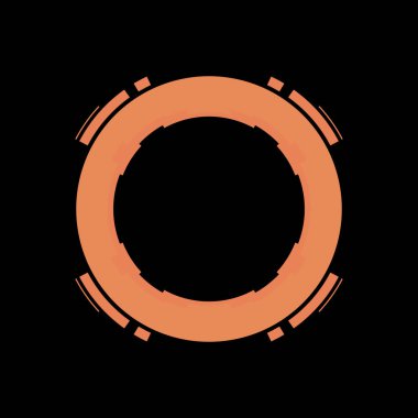 Fütürist dairesel gövde arayüzü elementi. Soyut çember geometrik arkaplan. Dijital teknolojinin grafiksel çizimi.