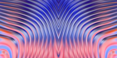 Renkli dalgalı yansıtıcı duvar kağıdının üç boyutlu çizimi. Duvar kağıdı, afiş, arkaplan, kart, kitap kapağı veya web sitesi için grafiksel illüstrasyon. Soyut parlak arkaplan.