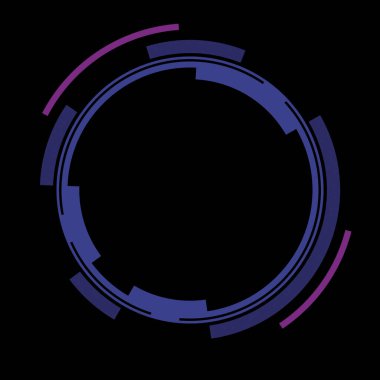 Fütürist dairesel gövde arayüzü elementi. Soyut çember geometrik arkaplan. Dijital teknolojinin grafiksel çizimi.