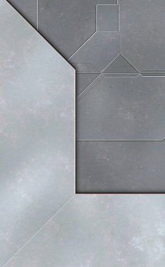 Katmanlı paneller. Fütürist soyut duvar kağıdı. Geometrik teknolojik yansıtıcı arka plan 3D metalik doku. Uzay gemisi desen yüzeyi.