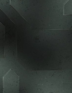 Çukur SciFi panelleri duvar. Üç boyutlu illüstrasyon. Gelecekçi kavramsal tasarım arka planı. Uzay gemisi desenli duvar kağıdı. Fırçalanmış teknoloji desen yüzeyi. 