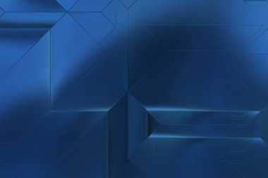 Parlak saten kaplama yüzey teknolojisi 3 boyutlu desen. Lüks yansımalı metal panel dokusu. Arkaplan, duvar kağıdı, uzay gemisi gövdesi için cilalanmış geometrik metal yansıtıcı fütüristik malzeme.