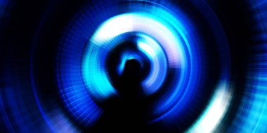 Parlayan neon ışıkları. Parlak sunum tasarım şablonu. Fotoğraf makinesi konsepti. Soyut arkaplan. Dönen ışık ışınları. Hareketli kavramsal duvar kağıdı. Grafik dijital illüstrasyon. 