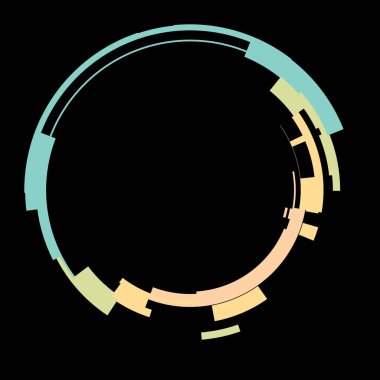 Fütürist dairesel gövde arayüzü elementi. Soyut çember geometrik arkaplan. Dijital teknolojinin grafiksel çizimi.