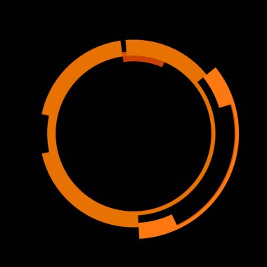 Fütürist dairesel gövde arayüzü elementi. Soyut çember geometrik arkaplan. Dijital teknolojinin grafiksel çizimi.