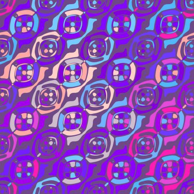 Yaratıcı karalama sanatı farklı şekil ve dokulara sahip kusursuz desen. Kolaj. Sanatsal arka plan. Soyut duvar kağıdı. Dekoratif hippi fayansları.