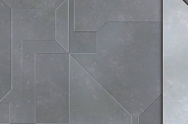 Katmanlı paneller. Fütürist soyut duvar kağıdı. Geometrik teknolojik yansıtıcı arka plan 3D metalik doku. Uzay gemisi desen yüzeyi.